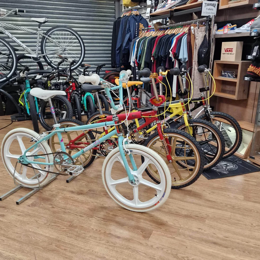 Mongoose 1981 Motomag Custom Bike Red and Gold 2 Vintage BMX bike shop featuring 1981 Mongoose Motomag Custom red and gold old-school BMX